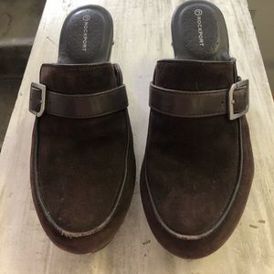 Rock port Brown Suede Wooden Clogs